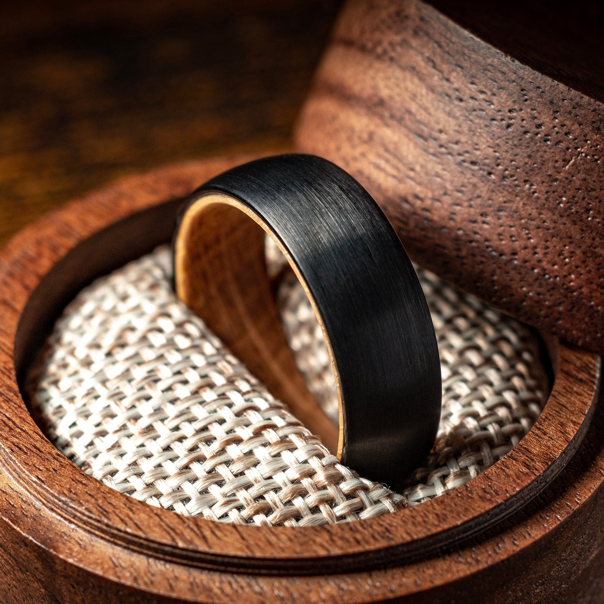 Nature Ring Mens Wedding Band Wood Ring with Forest Trees - Unique Tun–  Pillar Styles