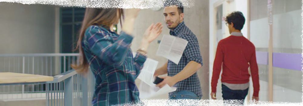 Person bumping into another - Pickpocketing - Geogrit Stock Image