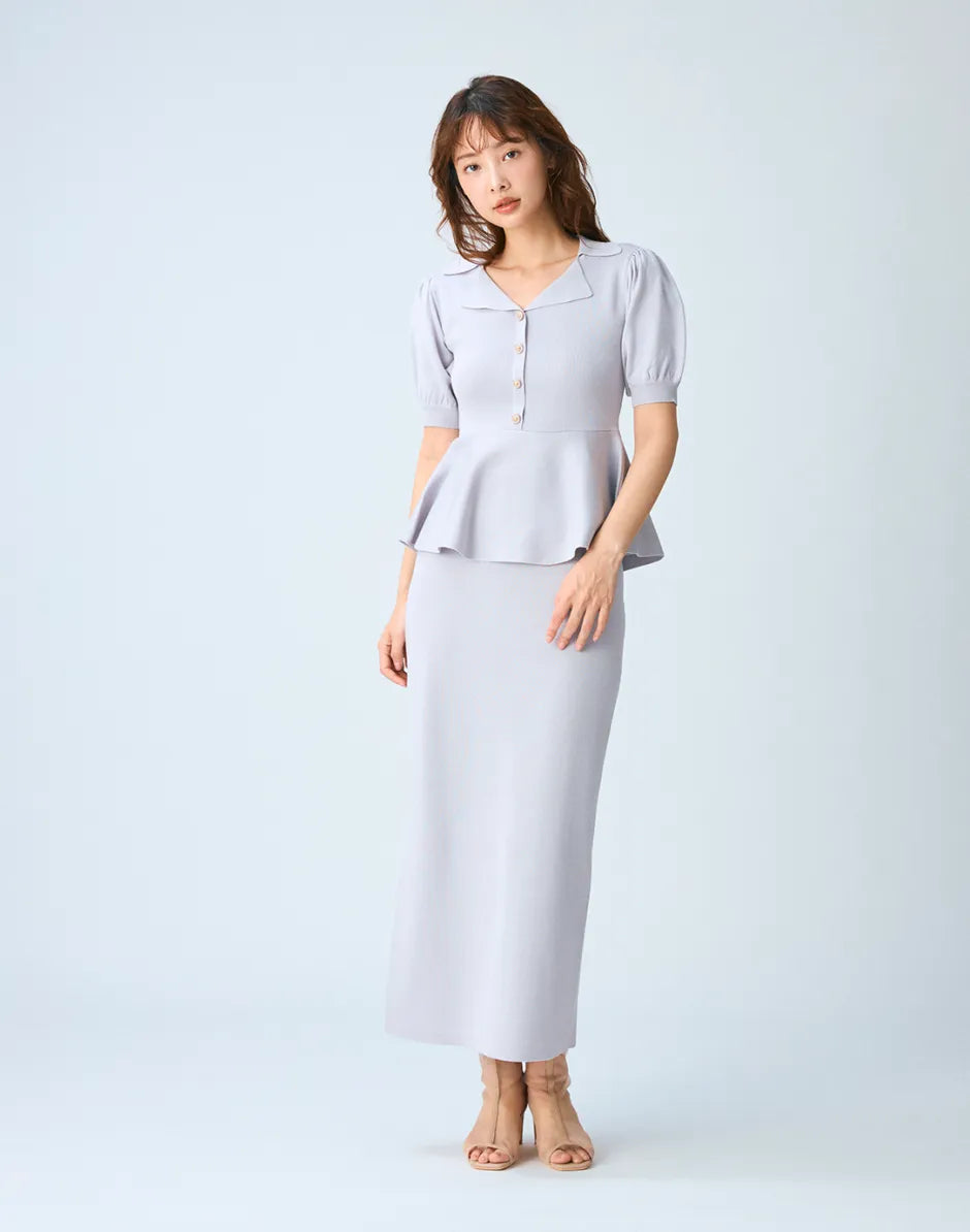NATURAL BEAUTY BASIC ペプラムニット＆スカートセット