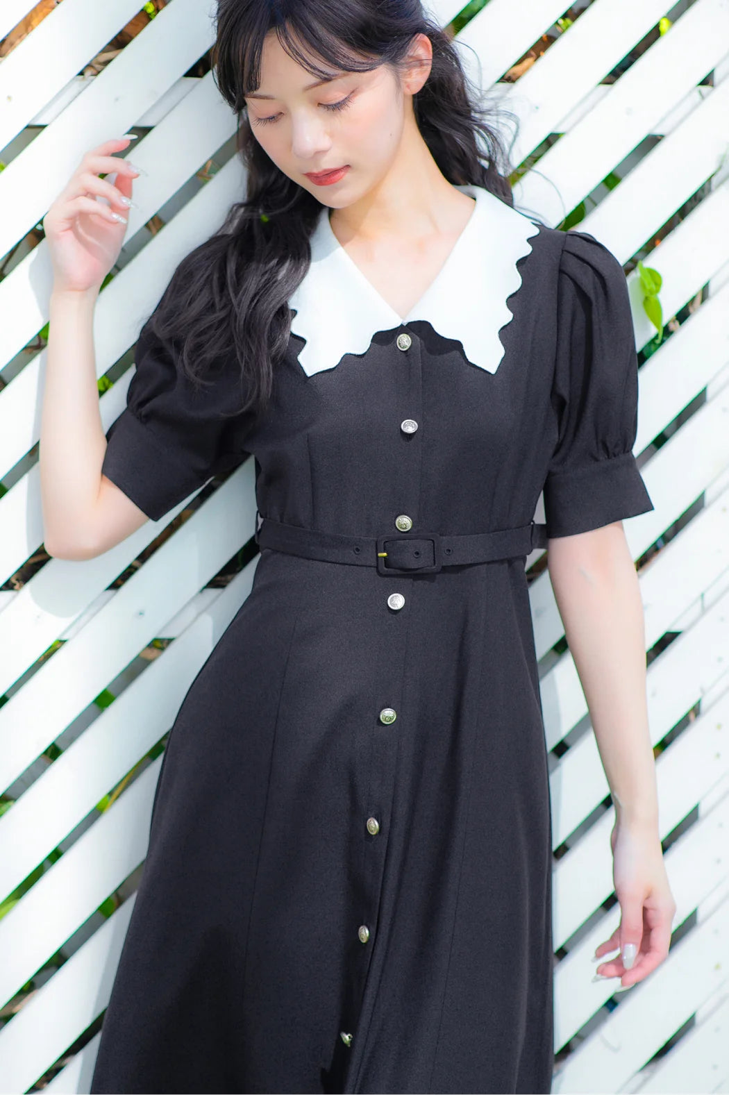 Scalloped Collar One-piece