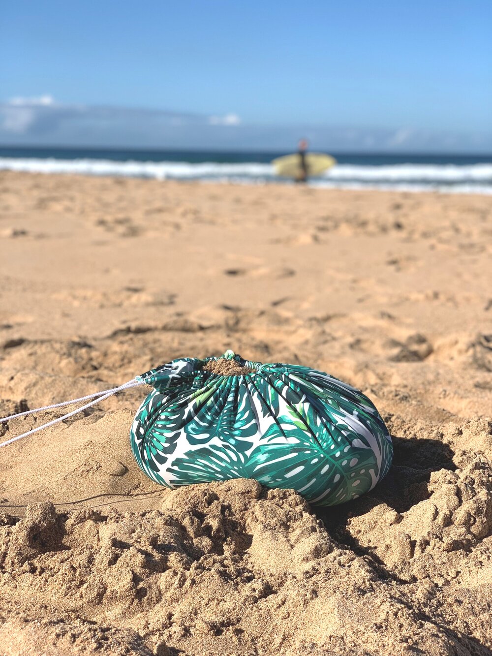 Even the sandbags are stylish for our beach tents