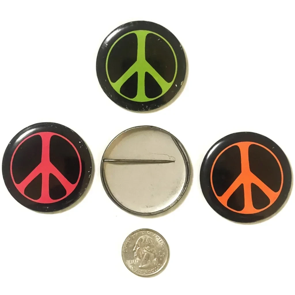 Vintage 1960s Neon Peace Pin: – Vintage and Antique Gifts