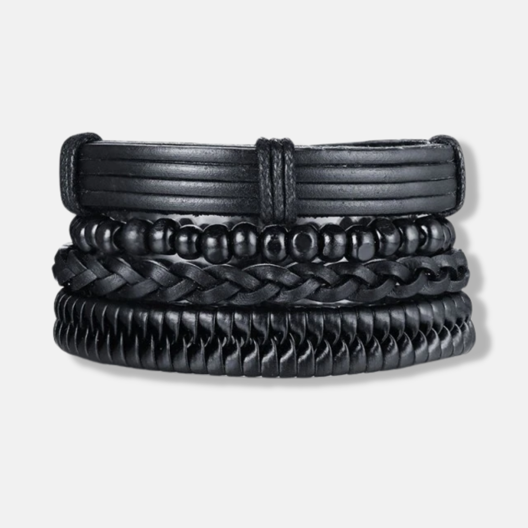 Image of DUNGEON Faux Leather Bracelet 4-Pieces