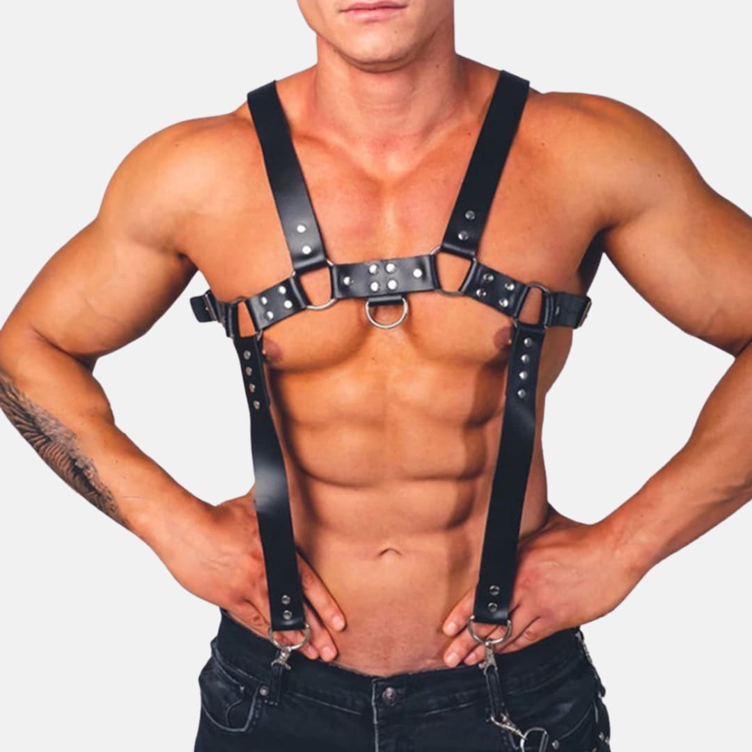 Image of Faux Leather Suspender Harness