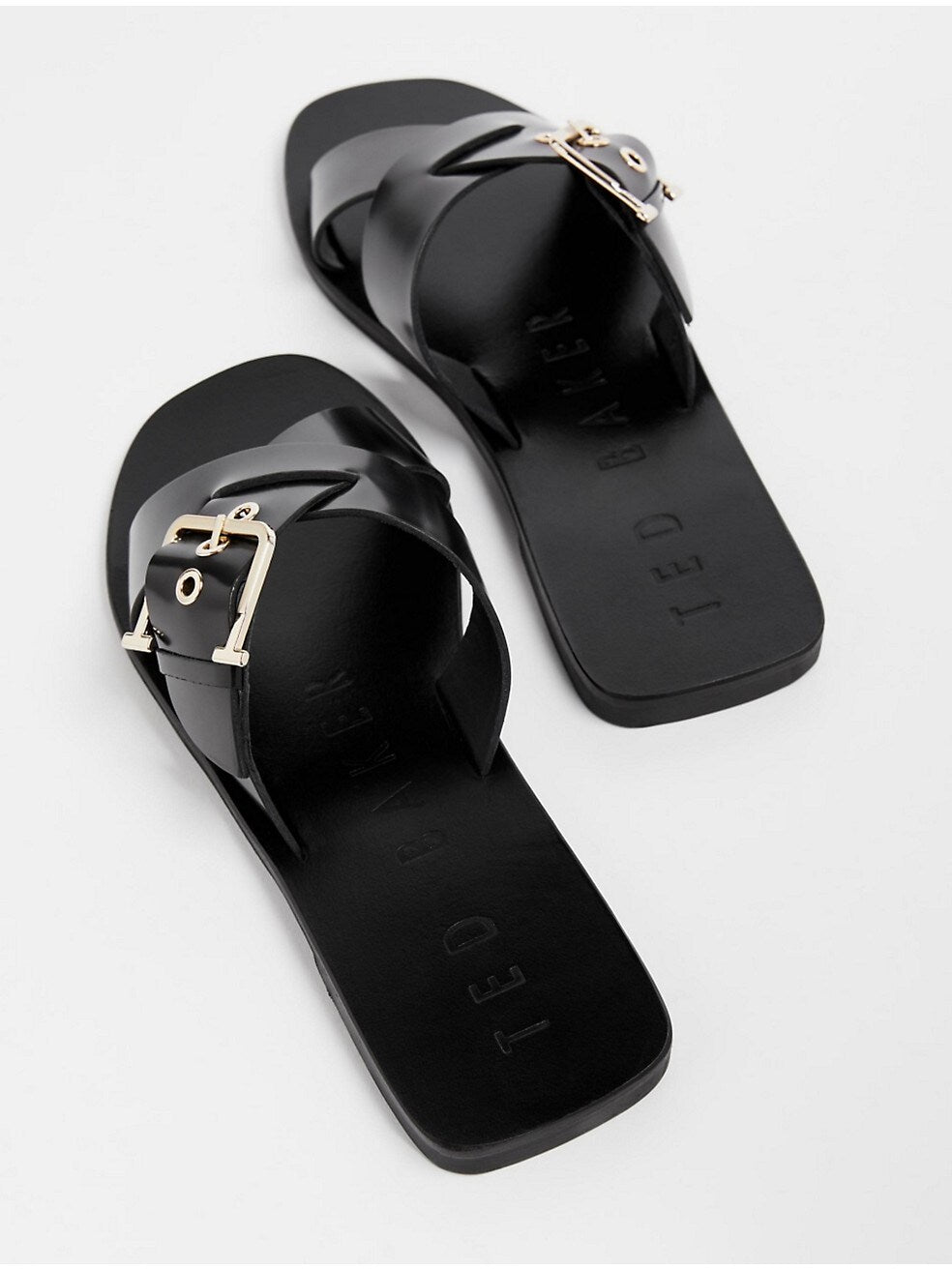 ted baker black flat sandals