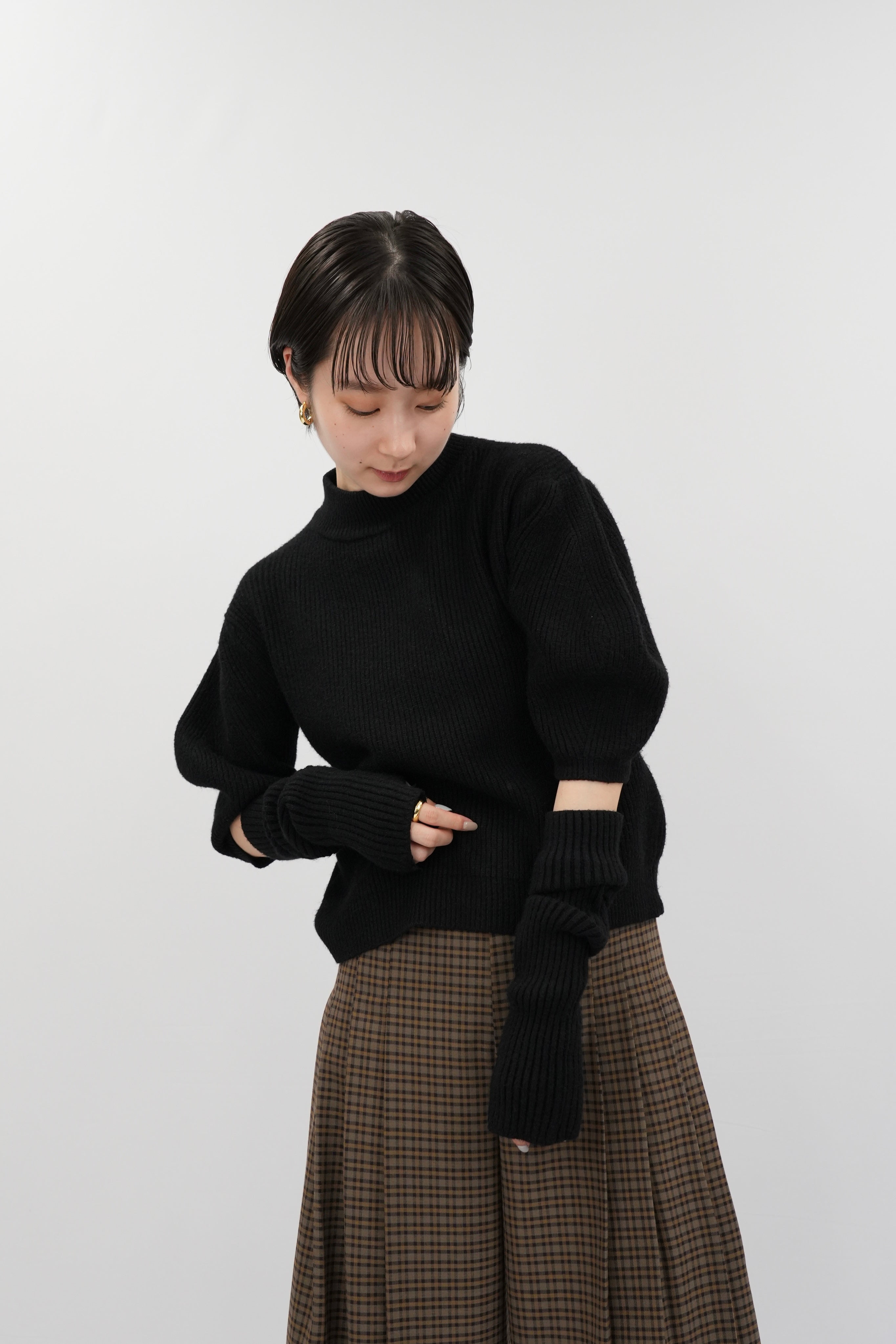 Uenui CHECK WIDE PANTS ブラウン tic-guinee.net