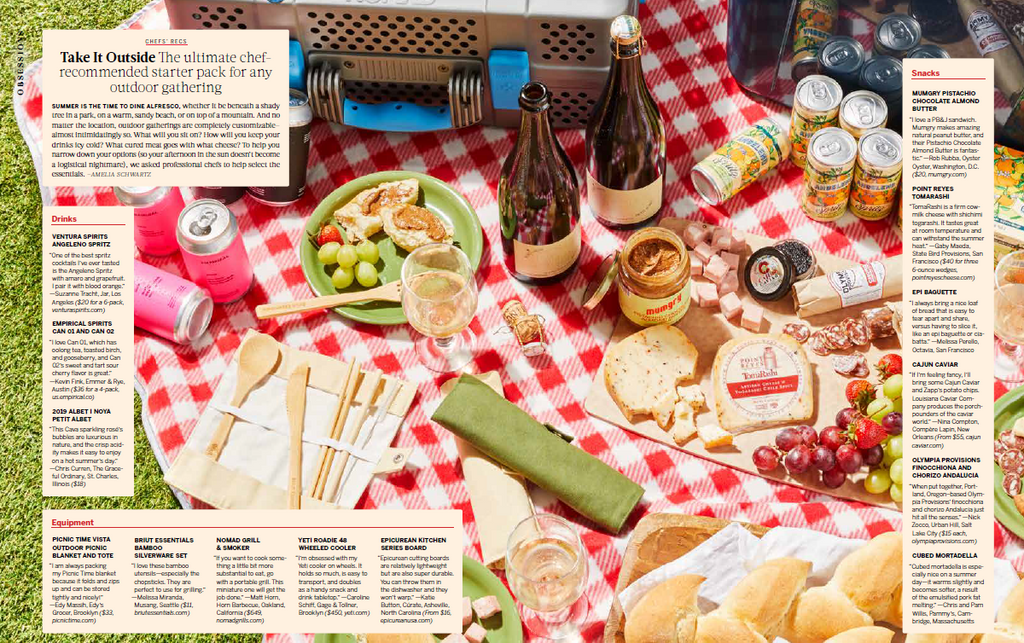 screenshot of a food & wine magazine article featuring tomarashi on a cheeseboard