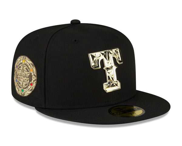 Texas Rangers New Era Chrome 59FIFTY Fitted Hat - Stone/Black