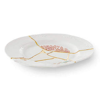 Seletti Kintsugi piatto fondo in porcellana/oro 24 carati mod. 2