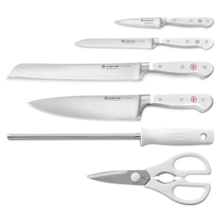 Wusthof Classic White blocco coltelli con 5 coltelli versione Santoku