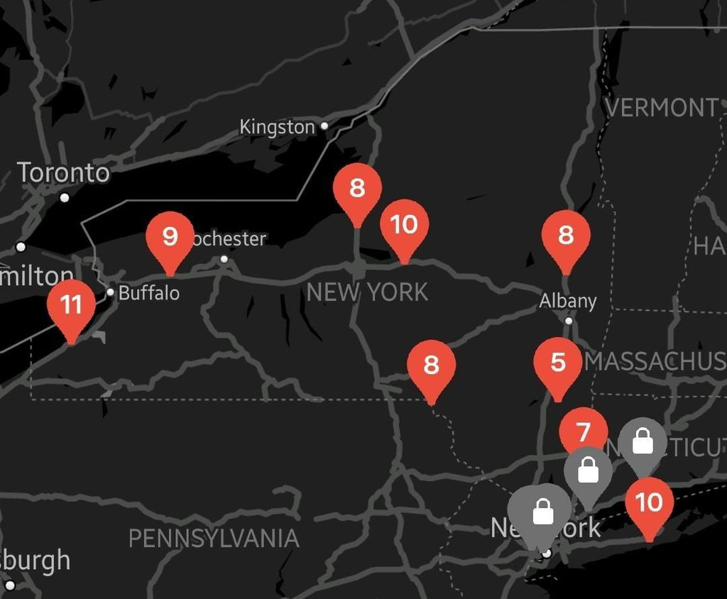 Tesla Supercharger Map