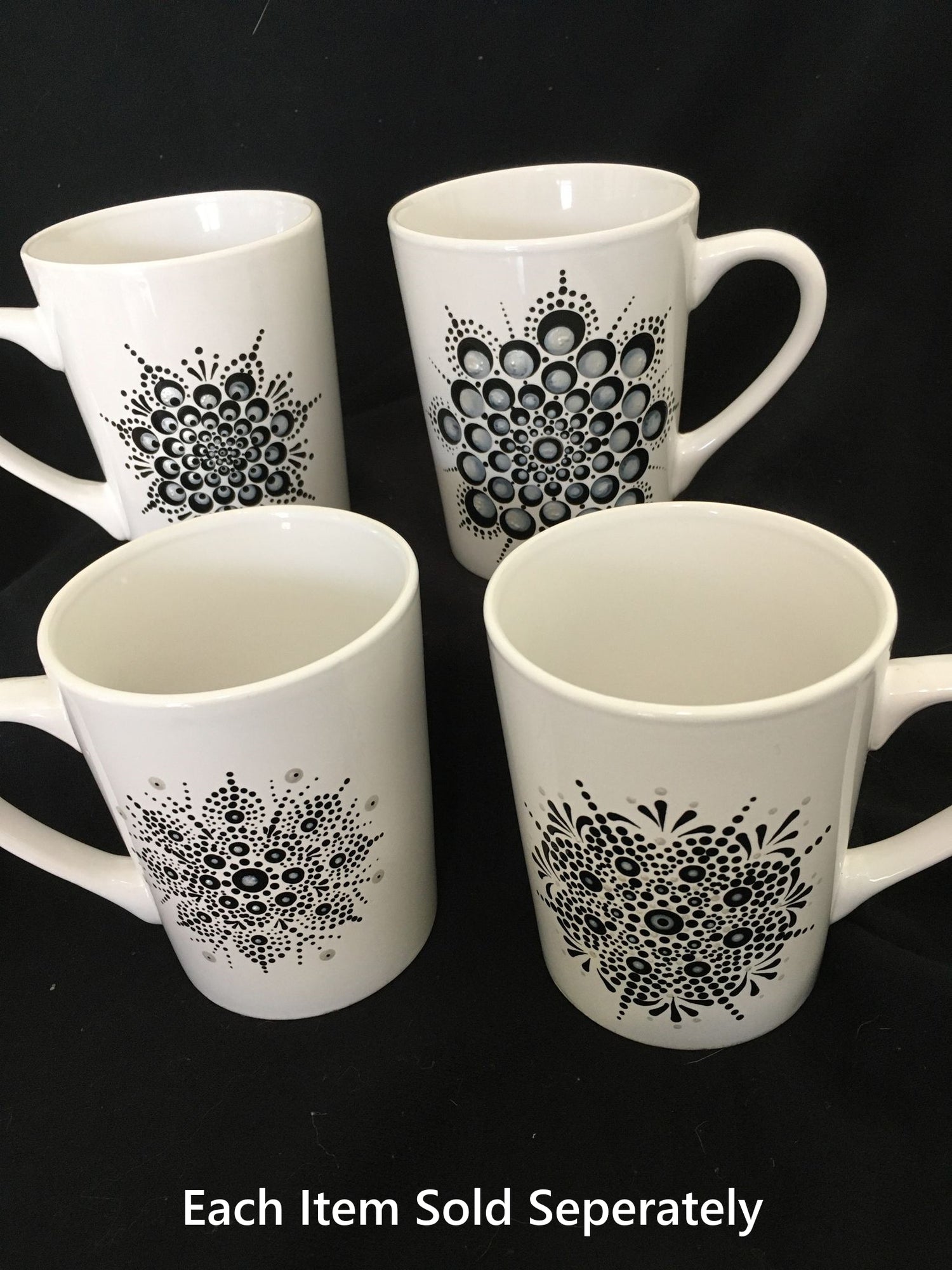 black and silver coffee mugs