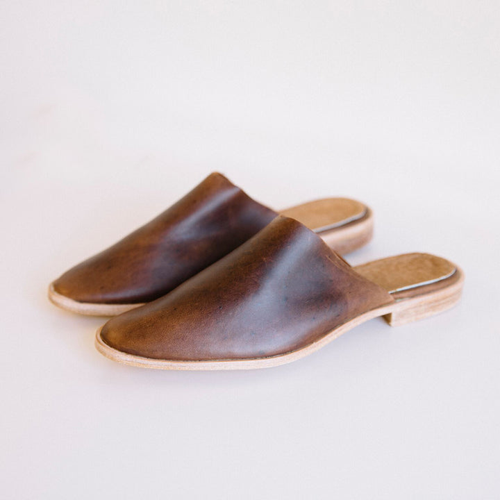 leather mules flats