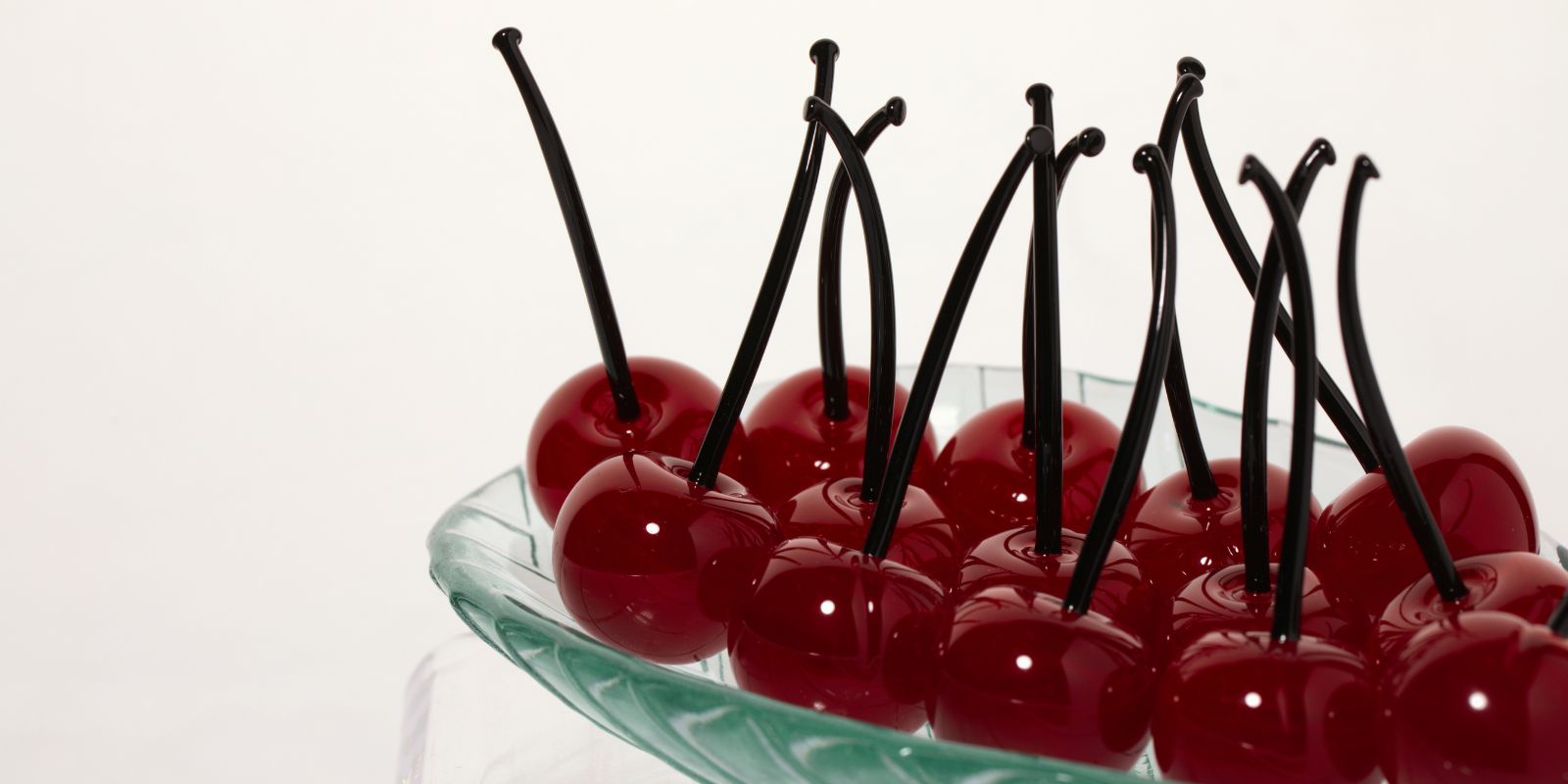 Bowl of glass cherries