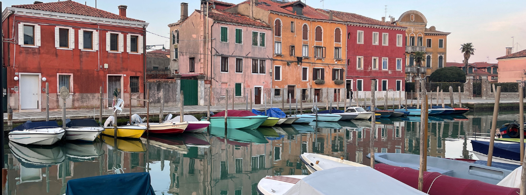 Water and buildings on the island of Murano in Italy