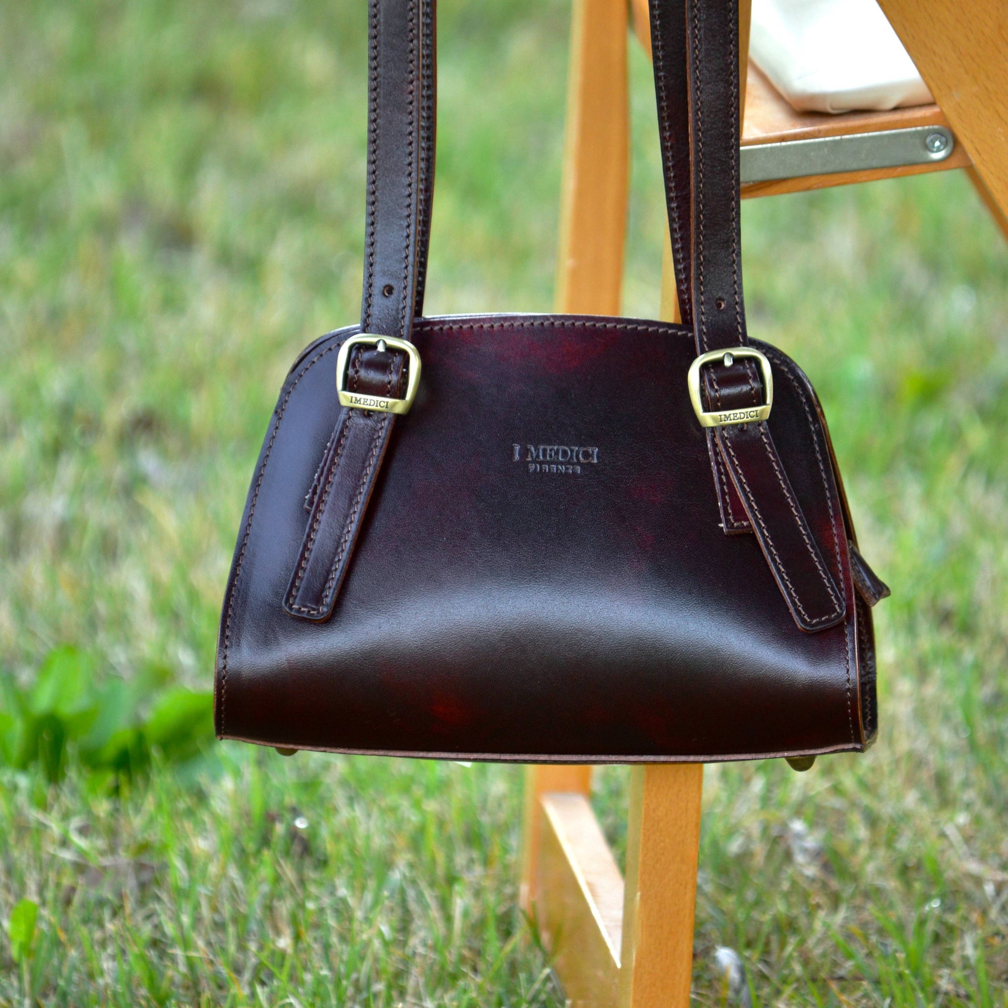 Lucera Italian Leather Handbag, Top Handle, Made in Italy