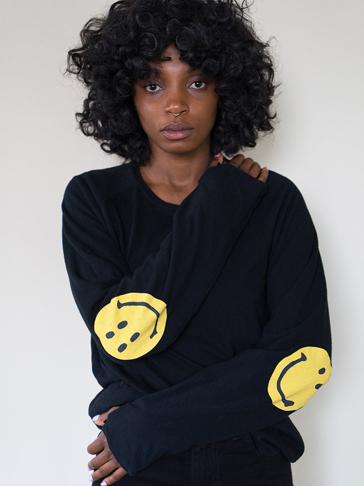 Kapital Chef Smiley Long Sleeve T, Black | Stand Up Comedy