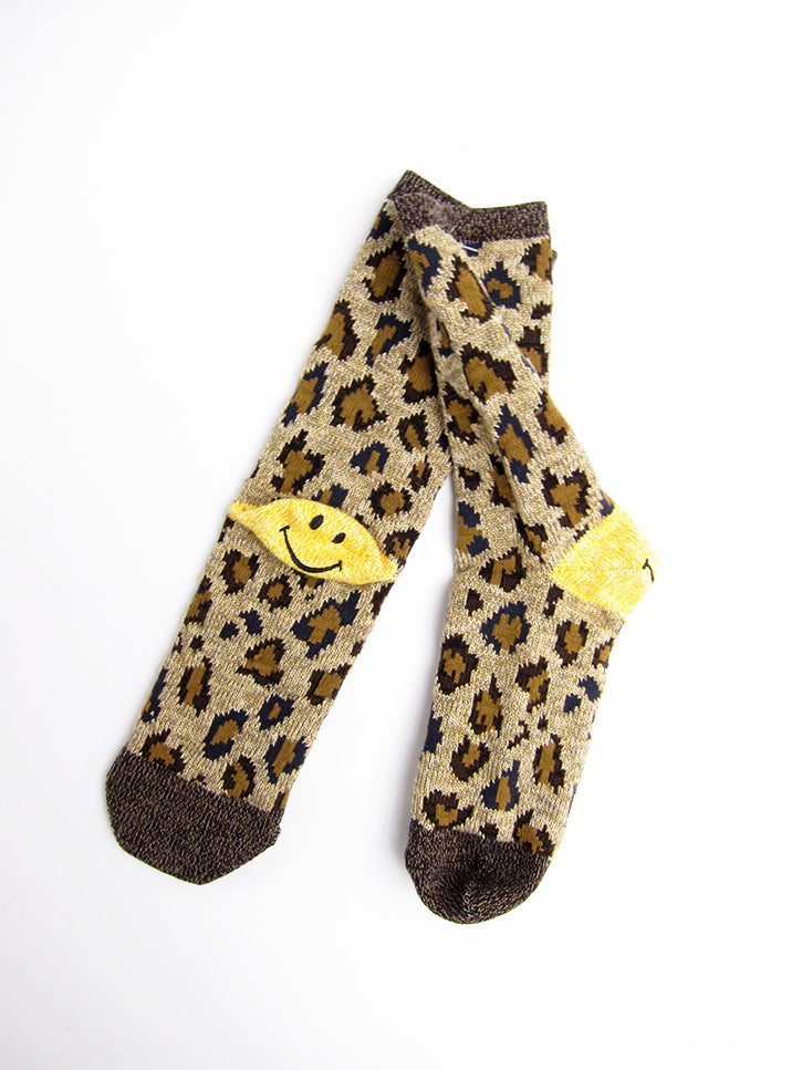 Kapital Yarns Smiley Socks, Leopard