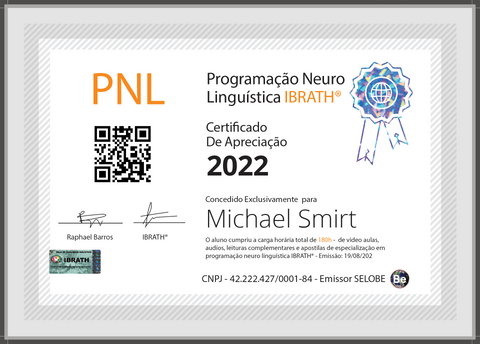 Certificação Curso de Formação Programação Neuro Linguística