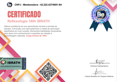 Certificado curso de Reflexologia