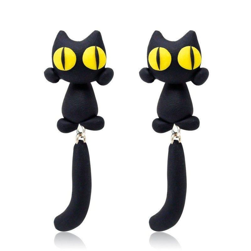 Brincos exclusivos de gatos de olhos amarelos