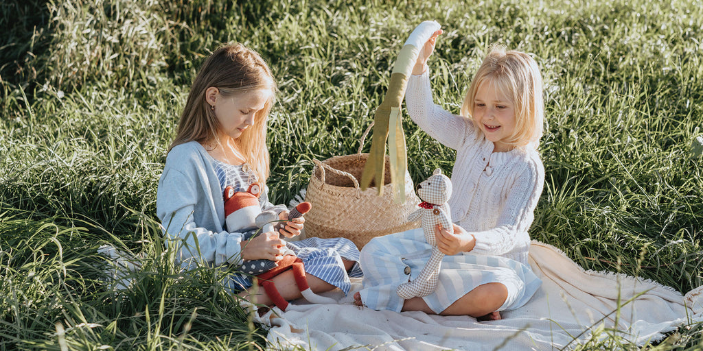 Girls having a picnic