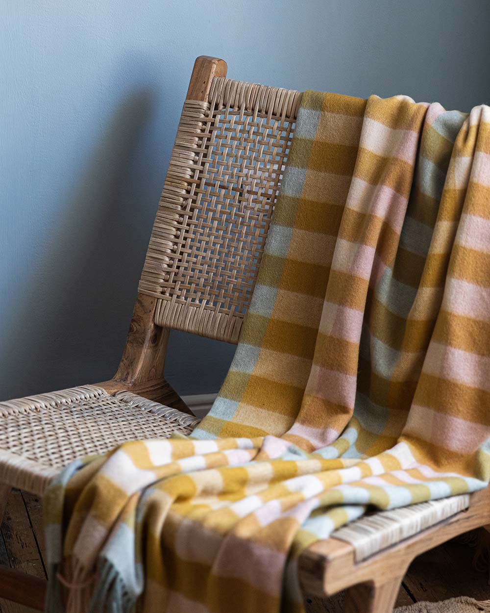 Lambswool blanket on chair