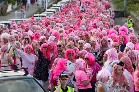 Pink wig event parade