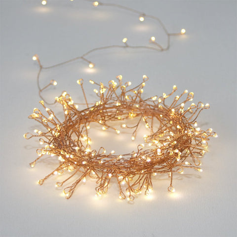 coil of copper fairy lights