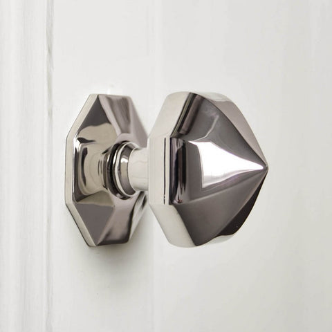 Pointed Octagonal Door Pull - Polished Nickel