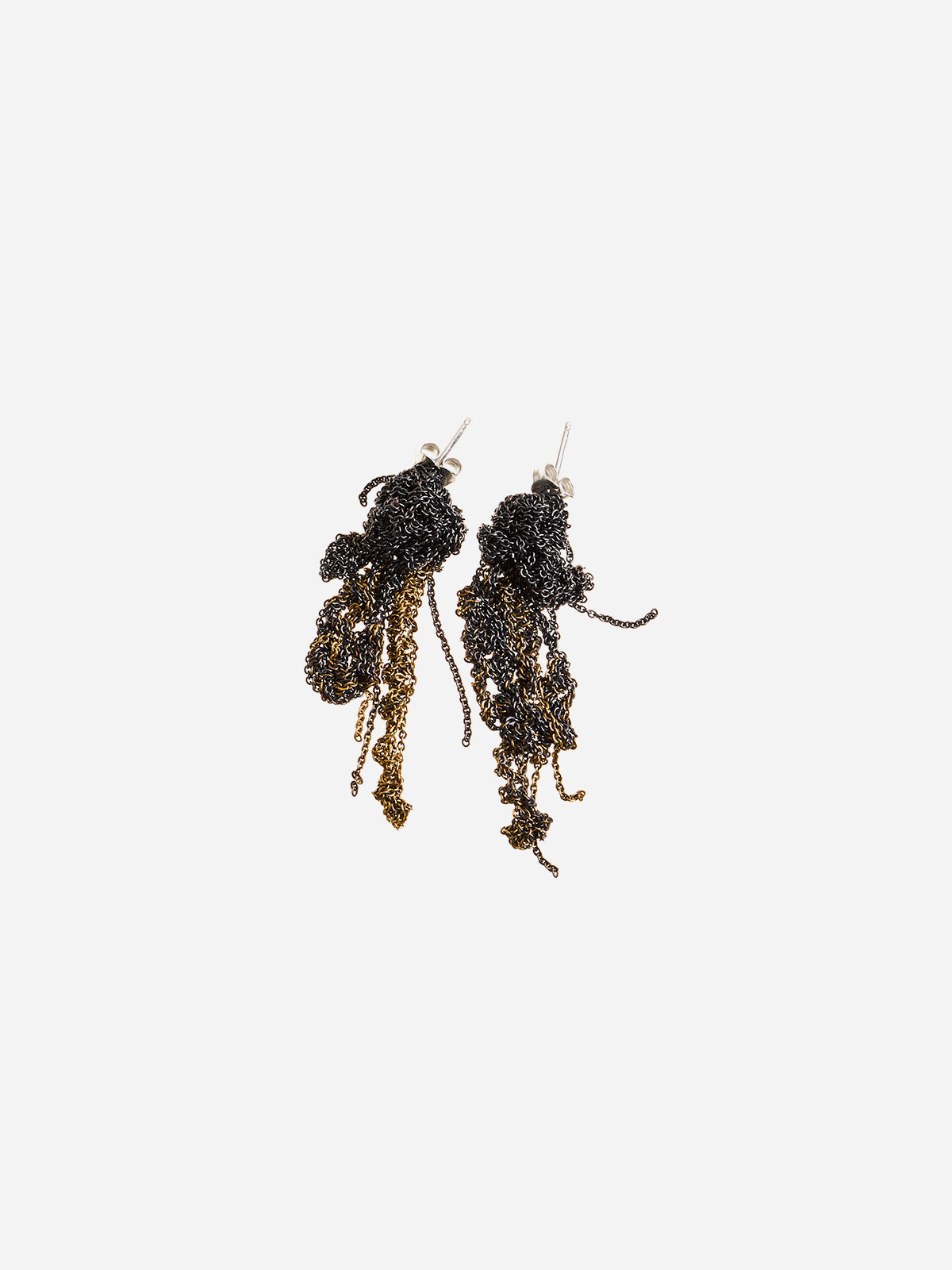 Arielle De Pinto 2-Tone Drip Earrings In Midnight + Burnt Gold