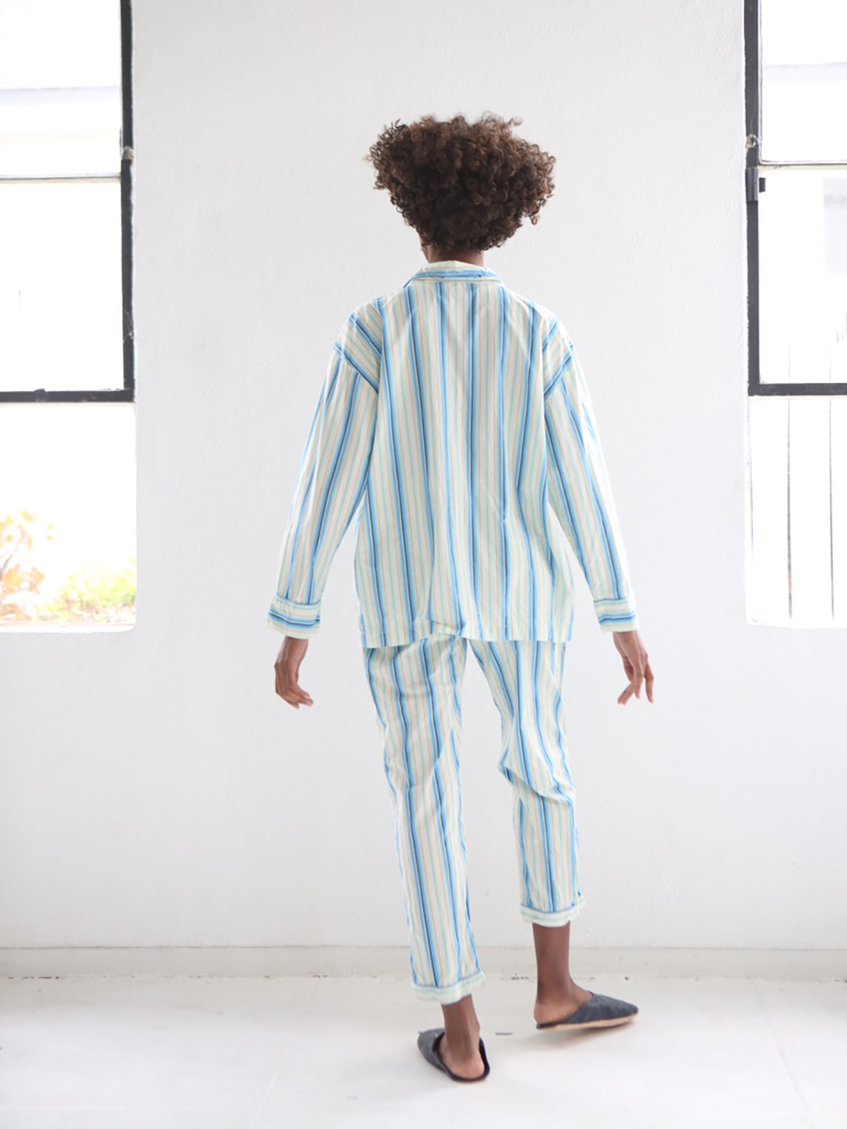 Domi Oversized Pajama Set In Stripes