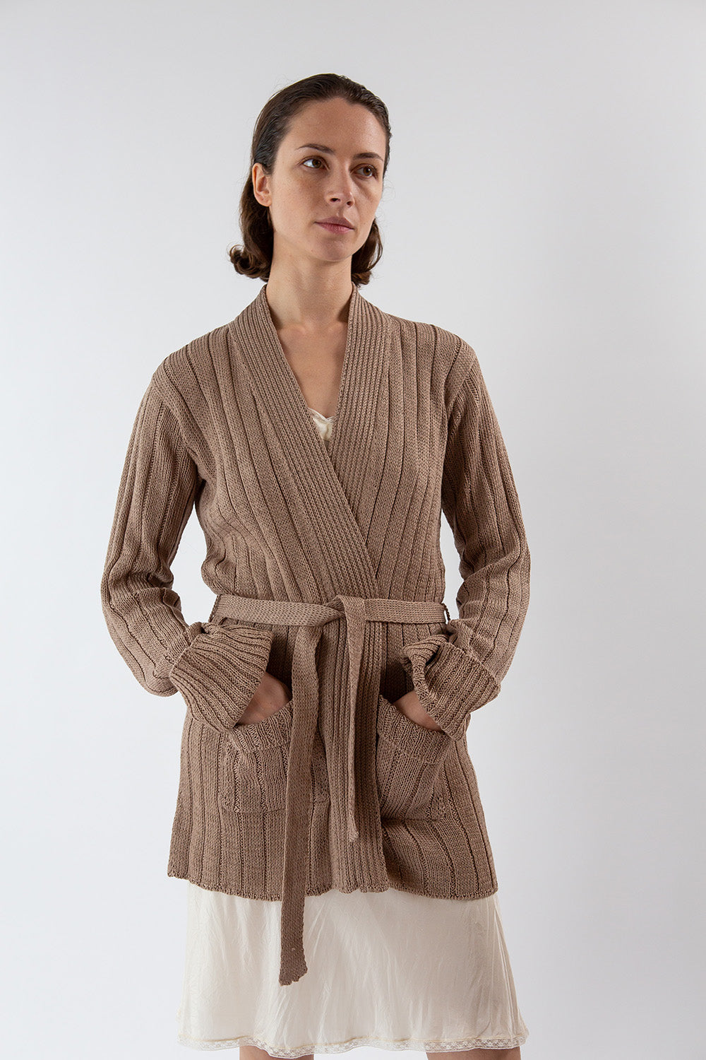 Pima Cotton Lounge Cardigan in Dove – Erica Tanov