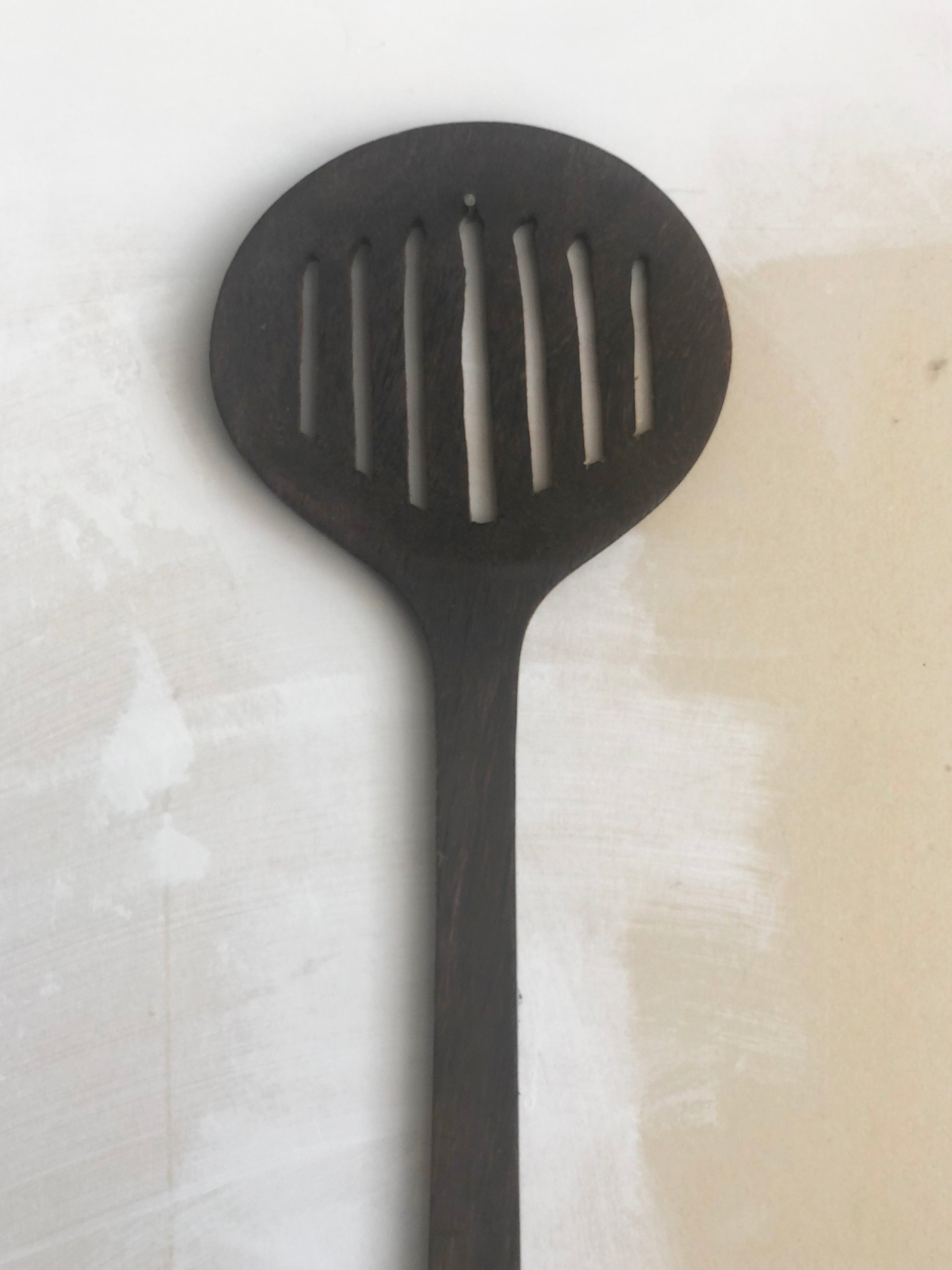 Antique Wooden Slatted Spoon