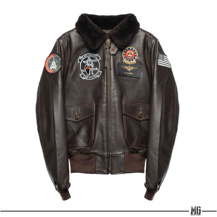 Houston USN G-1 Goat Leather Flight Jacket With Patches – Hong Kong