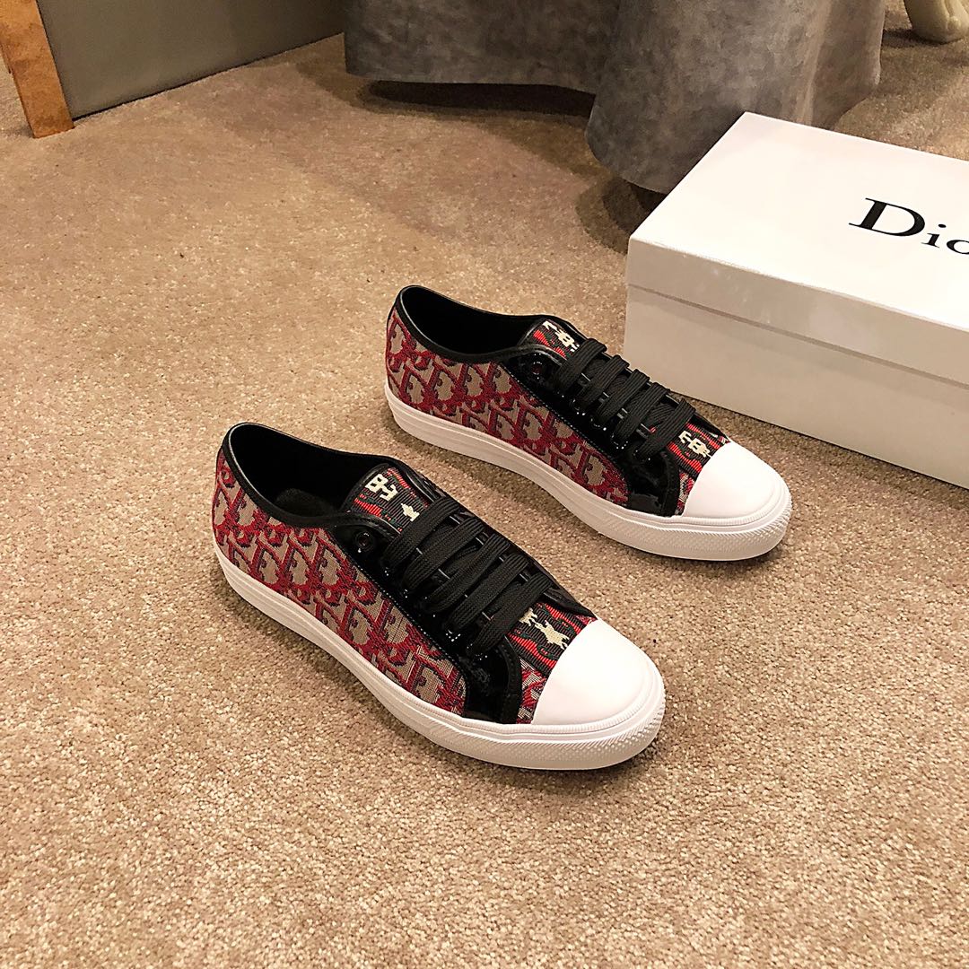 Dior Men's Leather Fashion Low Top Sneakers Shoes