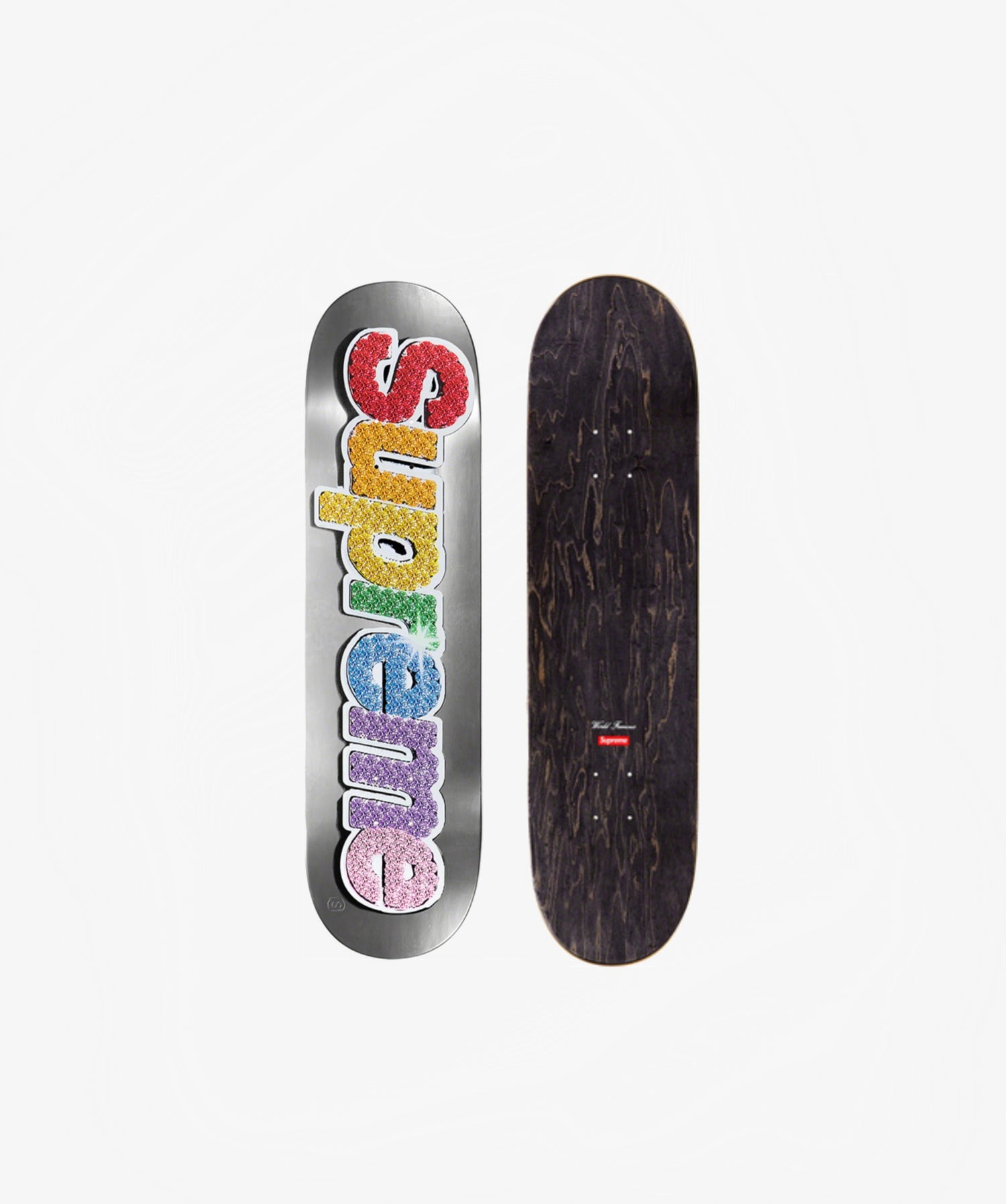 Supreme Bling Box Logo Skateboard Platinum – FunkyInsole