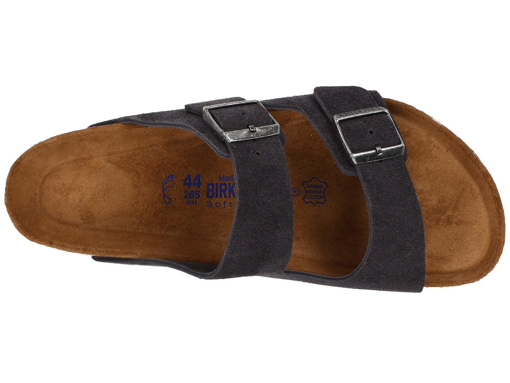 birkenstock arizona soft footbed velvet grey suede