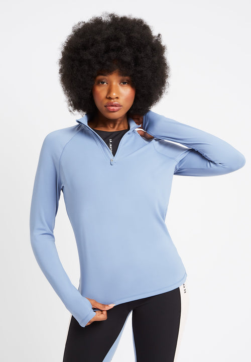 Ultra Long Sleeve Half Zip Sports Top-Black