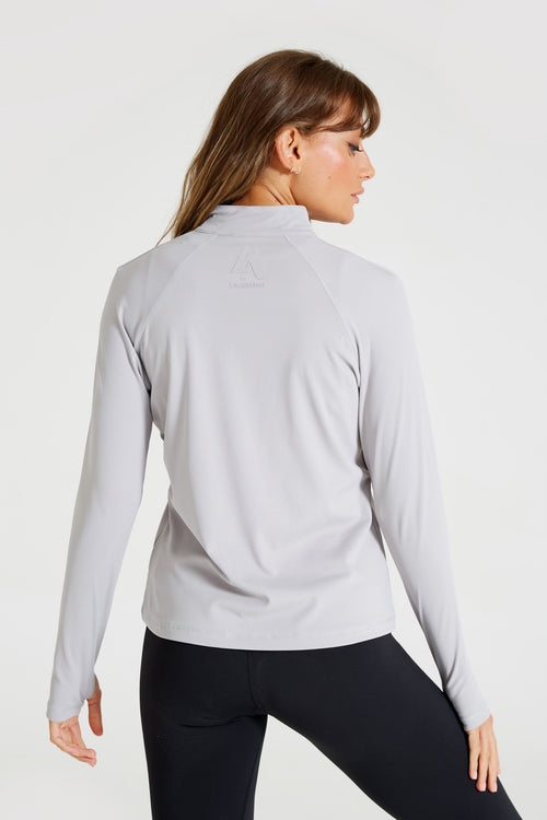 Ultra Long Sleeve Half Zip Sports Top-Black