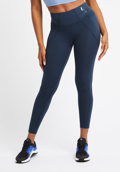 Ultra High Waisted Full Length Gym Leggings-Navy