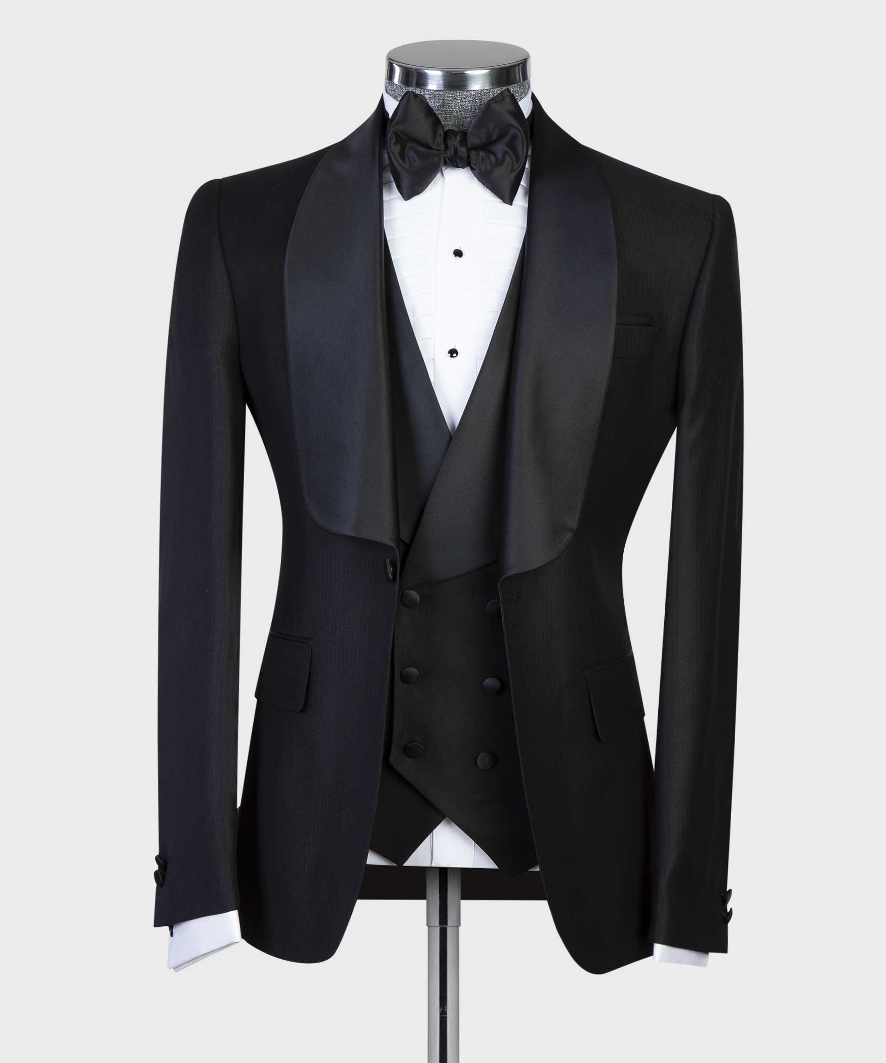 Men's 3 Piece Tuxedo, Suit, Black, Stylish Look, Best for Wedding, Bus ...