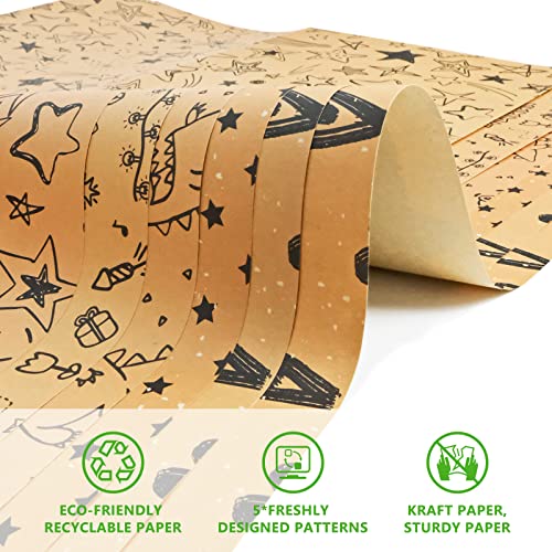  SEWOART 6 Sheets Kraft Wrapping Paper Brown Paper Kids Gift  Wrapping Paper Packing Paper Birthday Gift Wrapping Paper Plain Brown  Wrapping Paper Wedding Kraft Paper Chocolate Candies Child : Health 