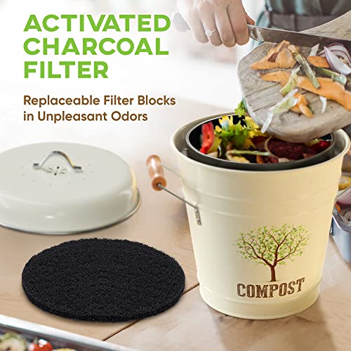 AIRNEX Countertop Compost Bin , Indoor Food Composter, Food Waste Bin for  Kitchen Counter Top, Small Kitchen Compost Bucket Container, Mini Counter  Food Scrap Bin with Lid - Yahoo Shopping