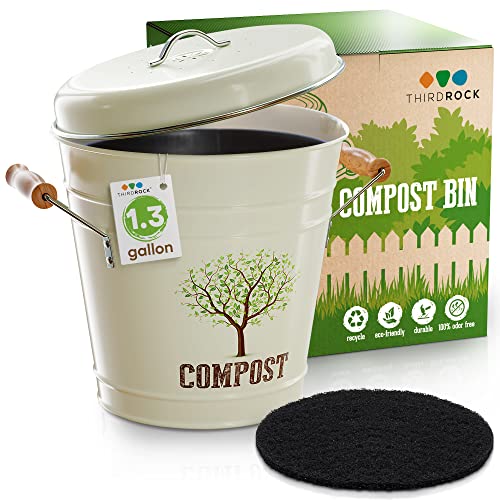 Collapsible Countertop Compost Bin with Lid - 1 Gallon Food Waste