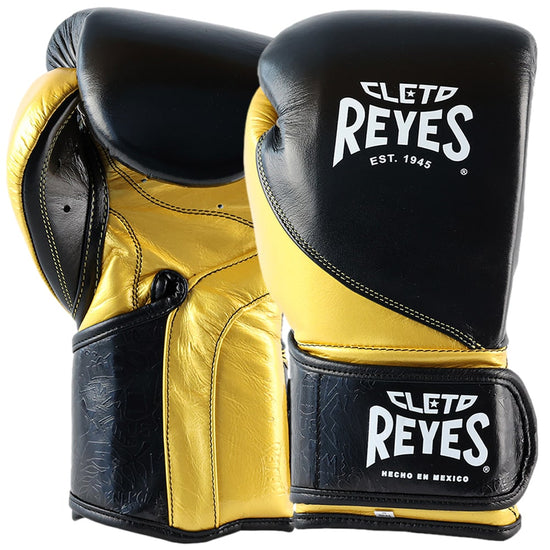 Boxing Gloves Cleto Reyes with Hook and Loop Closure Silver Black Steel  Snake