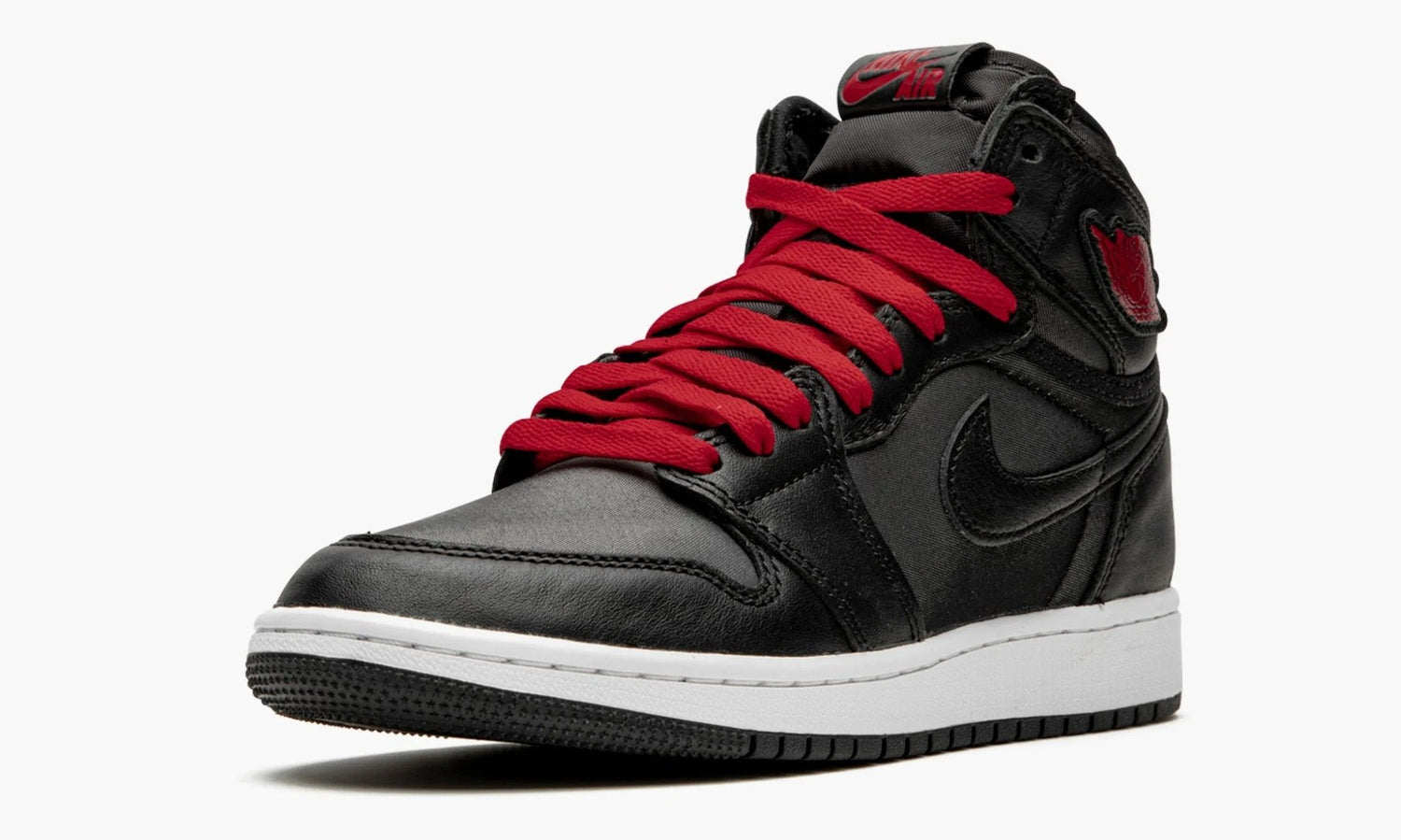 air jordan black satin gym red