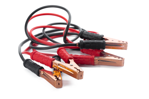 jumper cables in red and black