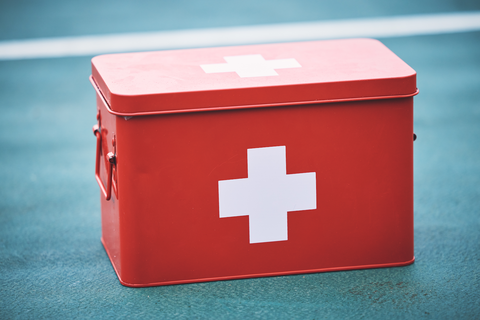 red first aid kit