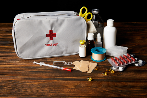 close up of first aid kit